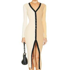 Staud Shoko women's long sleeve sweater maxi dress in size medium